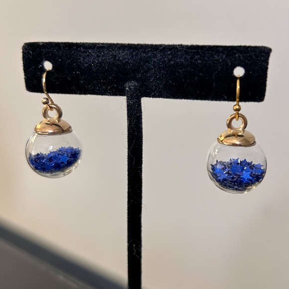 Blue Wishing Ball Earrings - Picture 4 of 7